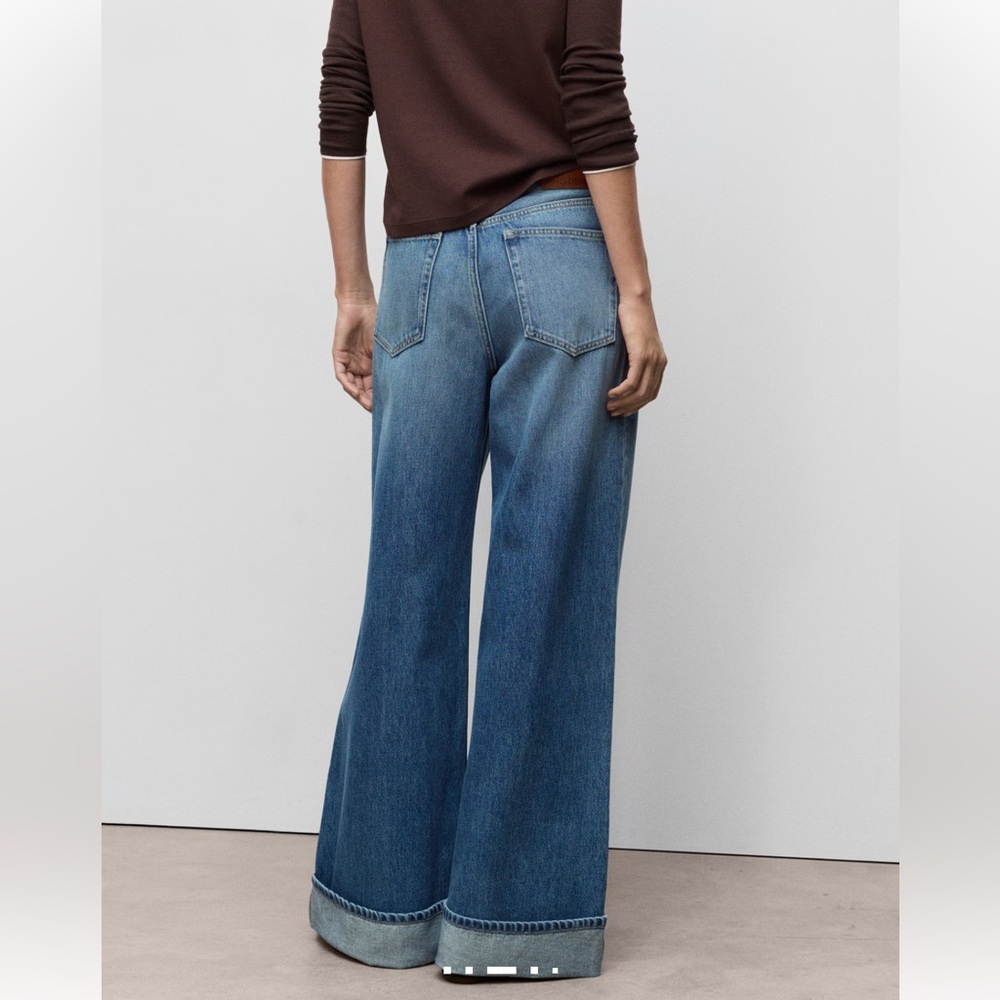 WIDE-LEG JEANS WITH TURN-UP HEM - Picture 3 of 9